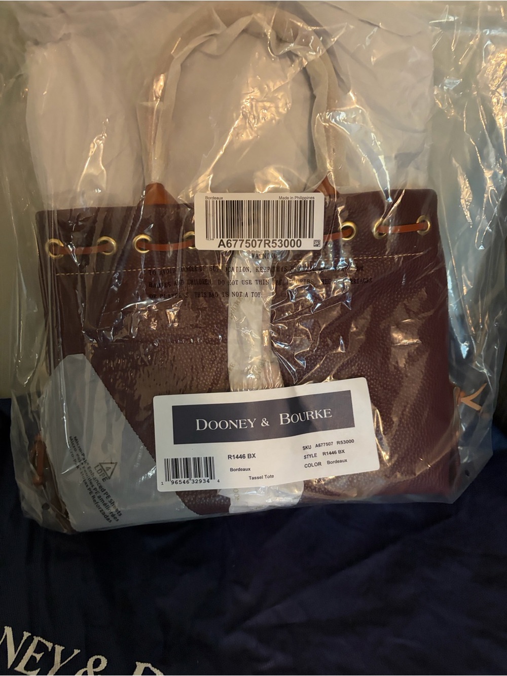 Dooney & Bourke Bordeaux Tote with Tassel and Gold-Tone Hardware